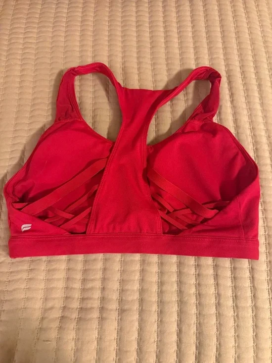 Fabletics Red Racerback Sports Bra - Picture 3 of 4